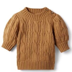 Janie and Jack Tan Brown Cable Knit Sweater Top Girls 8